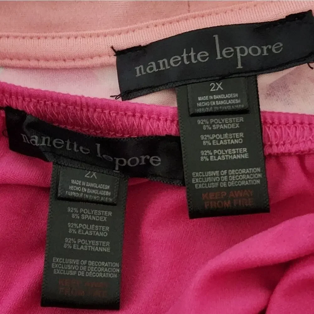 Nanette Lepore‎ Pink Floral Butterfly Robe and Lace Nightgown Set SLS3290 2X/1X